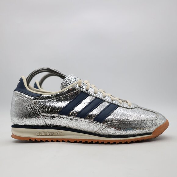 Adidas Originals SL 72 OG Women's Size 8 Silver Metallic/College Navy JH8654 - Picture 1 of 9